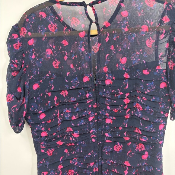 Tanya Taylor Falling Floral Carti silk ruffle boho mini Dress Size 8 - Picture 9 of 16